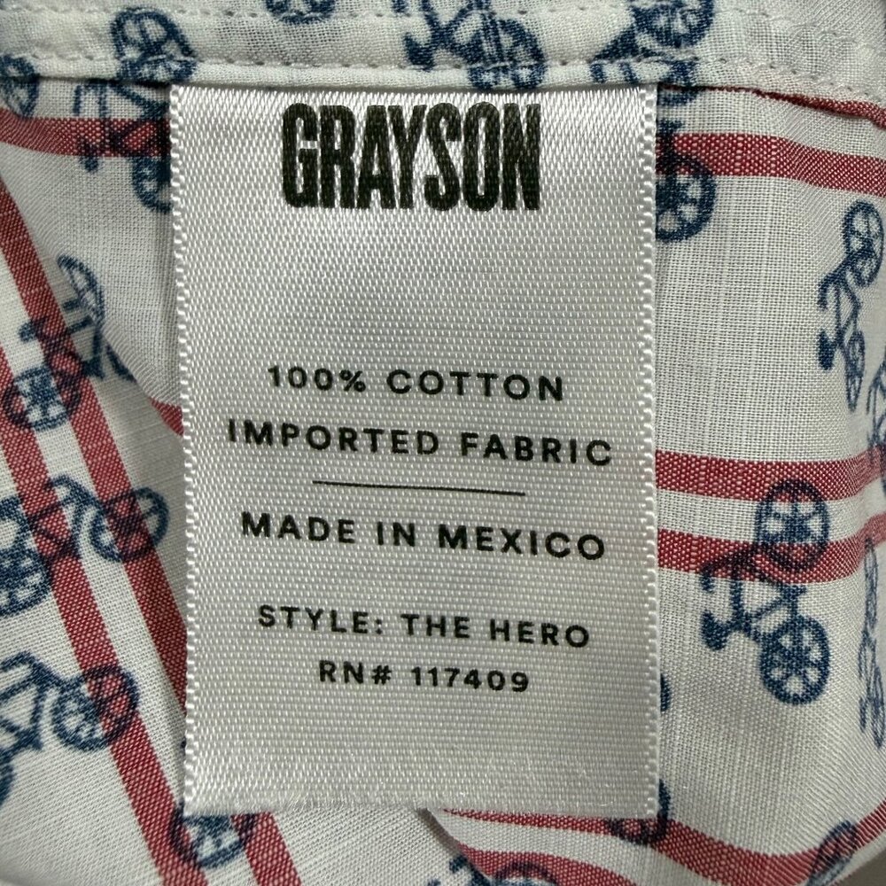Grayson The Hero Bicycle Print Button Up Shirt Si… - image 15